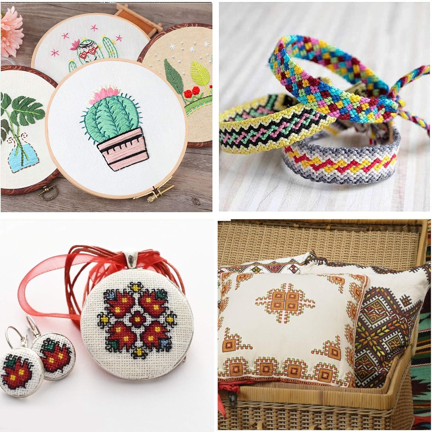 Stickgarn aus Baumwolle, Embroidery Floss in Regenbogenfarben Perfekt für Freundschaftsbänder, Kreuzstich, Stickerei, Freundschaftsbänder, Basteln (150 Farben)