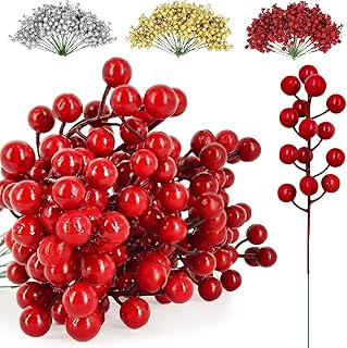 TURNMEON 36 Pack Christmas Berry Twig Stems Decor, 8.3" Artificial Berry Picks Branches for Christmas Tree Ornaments Fille...