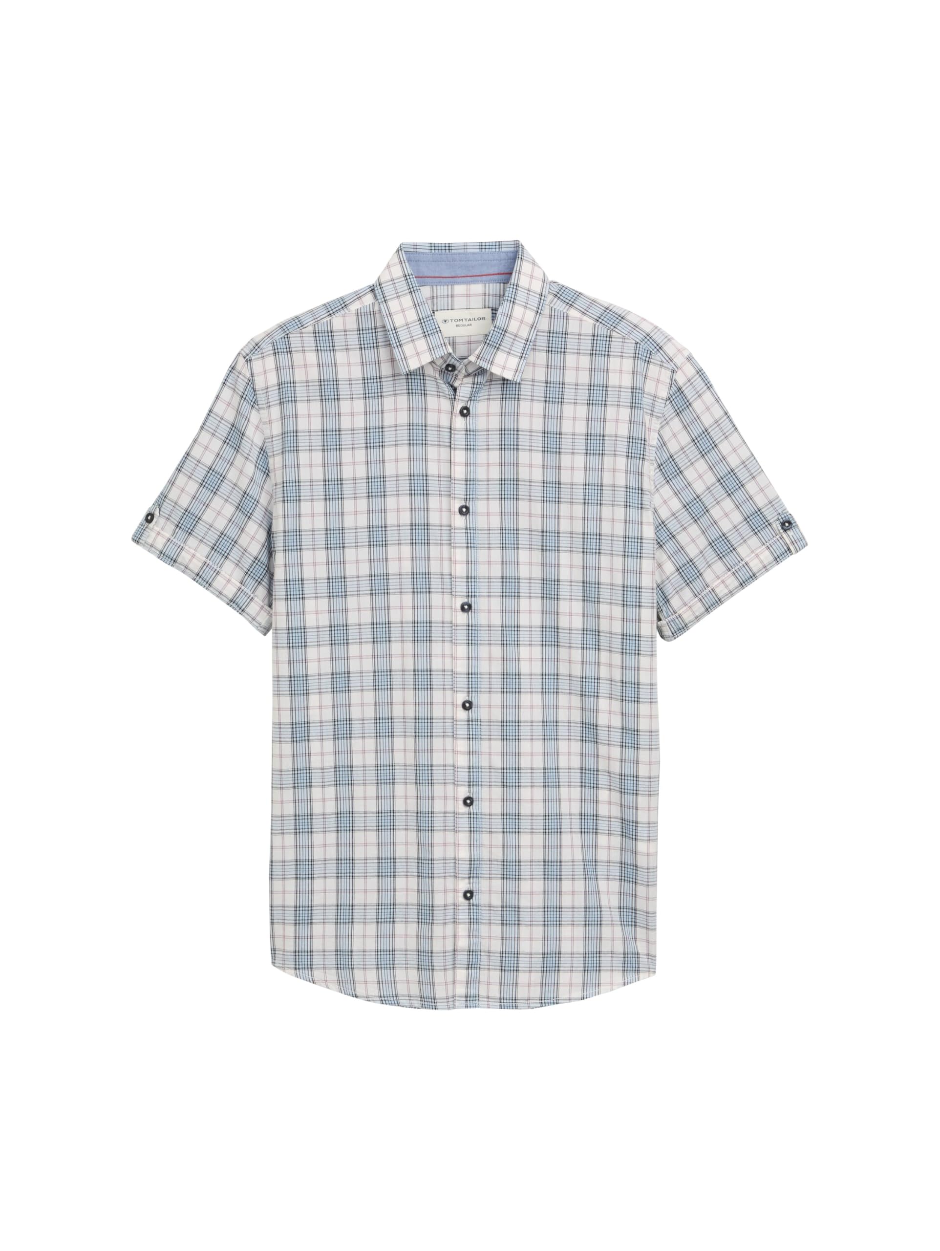 TOM TAILOR Herren Regular Fit Kurzarmhemd mit Karomuster