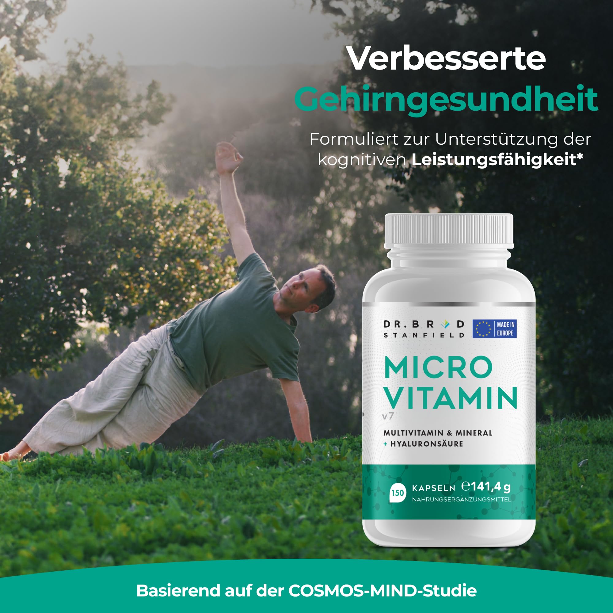 Methyliertes Multivitamin + D3/K2 + Hyaluronsäure 150 Kps | B-Komplex (P5P, Methylfolat, Methyl-B12) + chelatierte Glycinat-Mineralstoffe + Magnesiumtaurat + TMG + Cholin + Bor