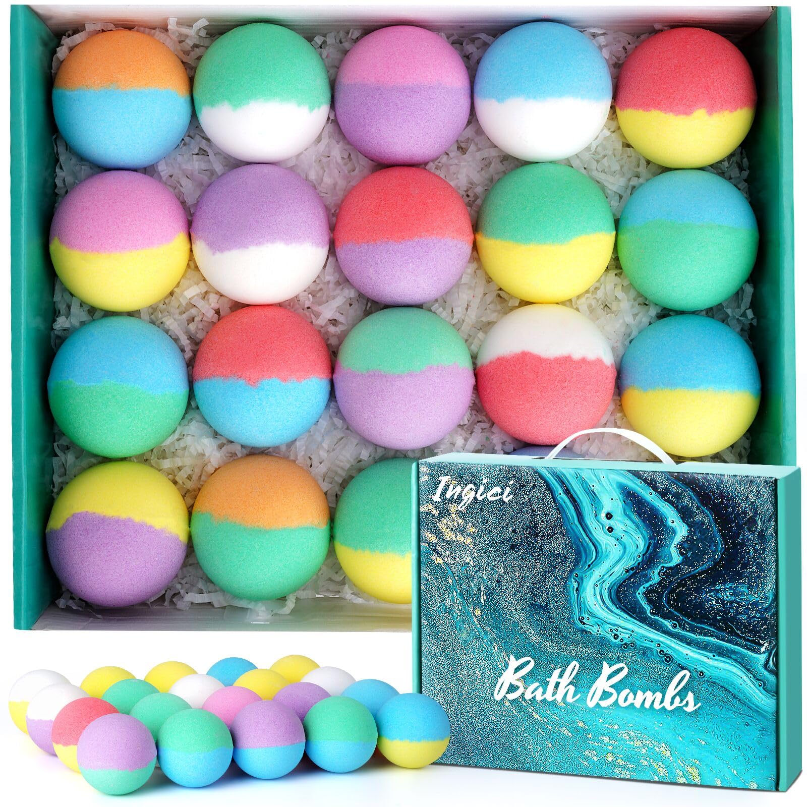 Bath Bombs for Women Gifts Set - 20Pcs Natural Organic Essential Oils Handmade Bubble Bath Bombs for Kids, Self Care Gifts for Women, Birthday Gifts for Women Her Mom