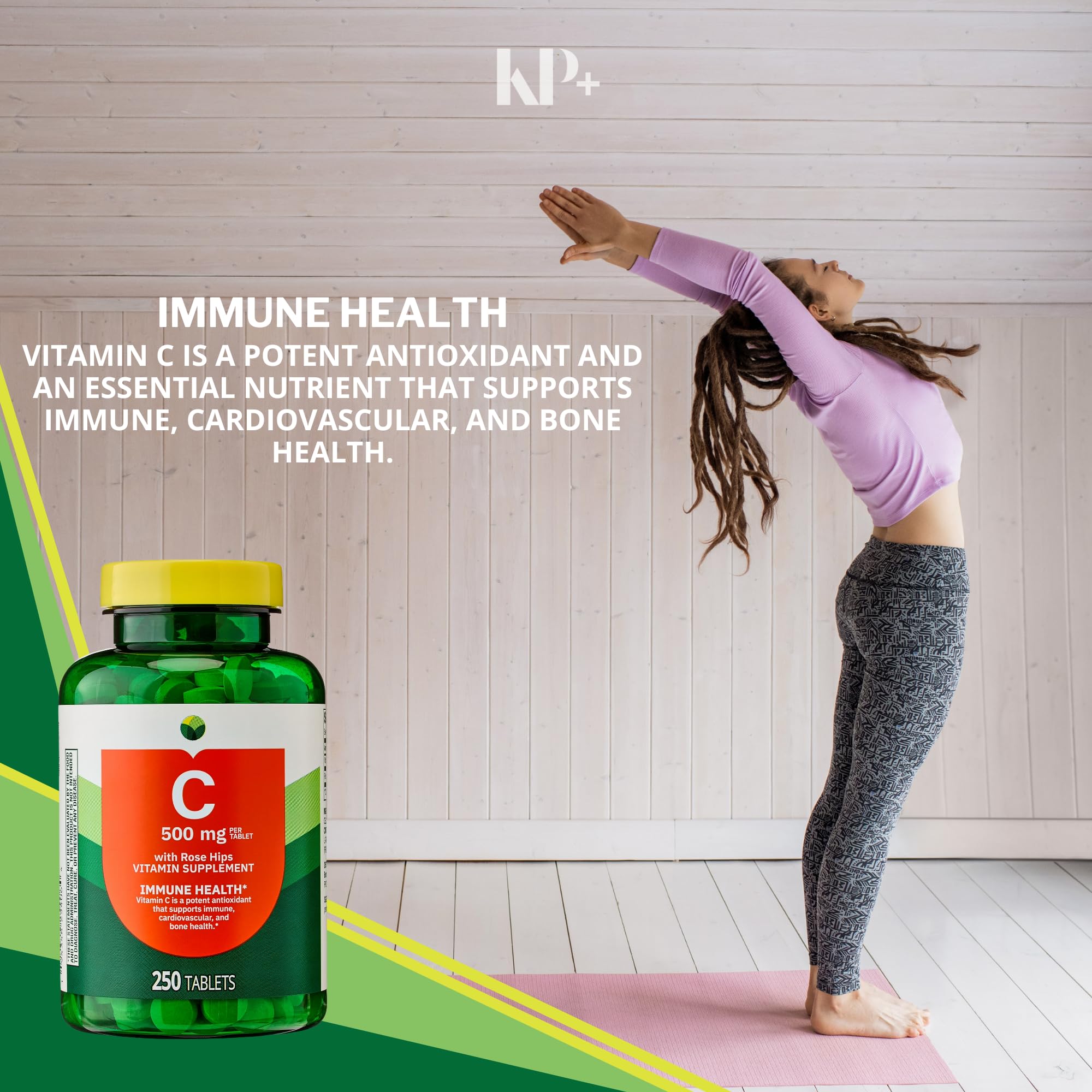 Spring Valley Vitamin C 500 mg with Rose HIPS | Immune & Antioxidant Support | 250 Tablets | Supports Collagen, Skin & Bone Health | Dietary Supplement | Non-GMO | Gluten Free | Pack of 1