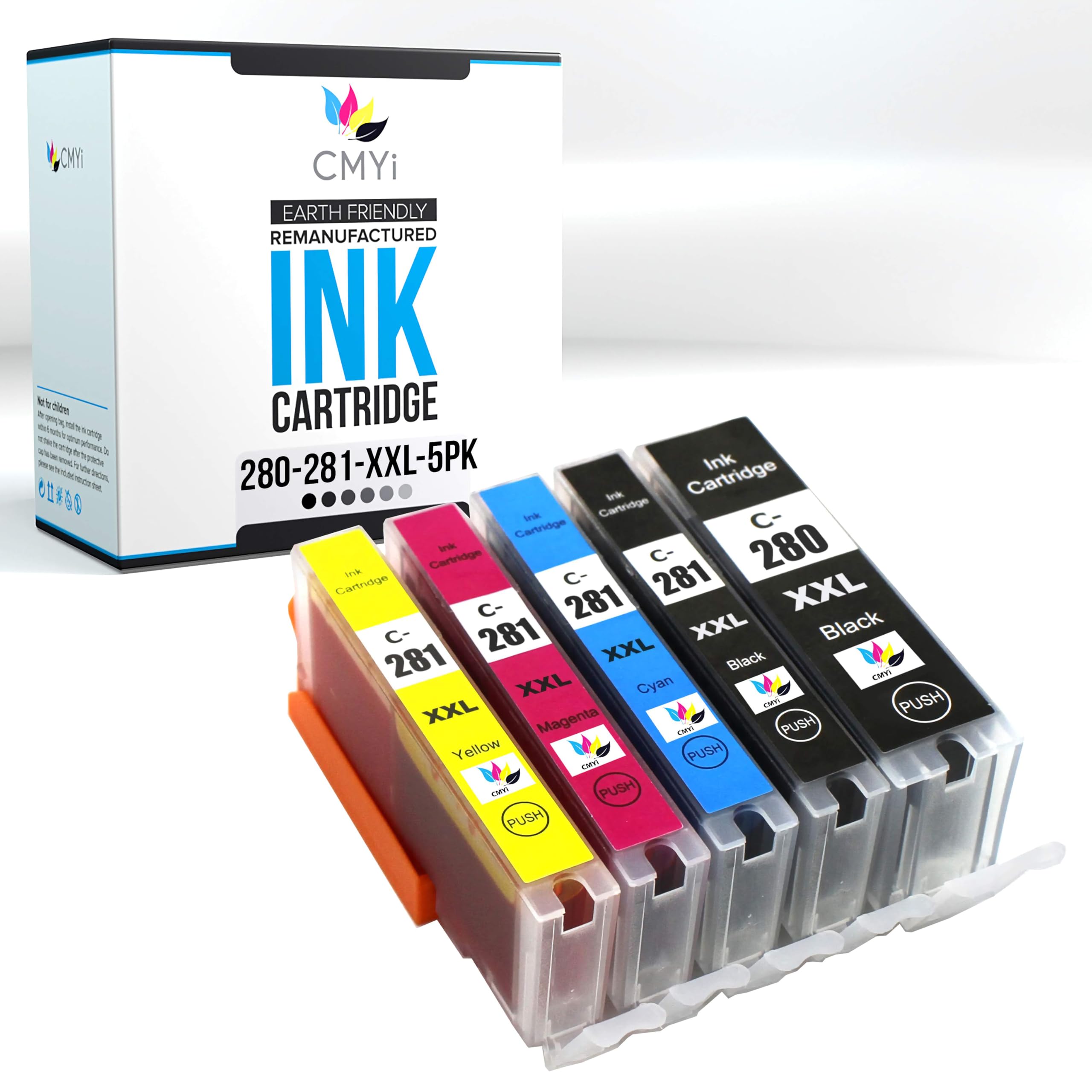 CMYi 280XXL 281XXL Replacement Combo Pack Ink Cartridges for Canon PIXMA TR7520, TR7620, TR8620, TR8620a, TR8622, TR8622a, TS6120, TS6220 Printers (1