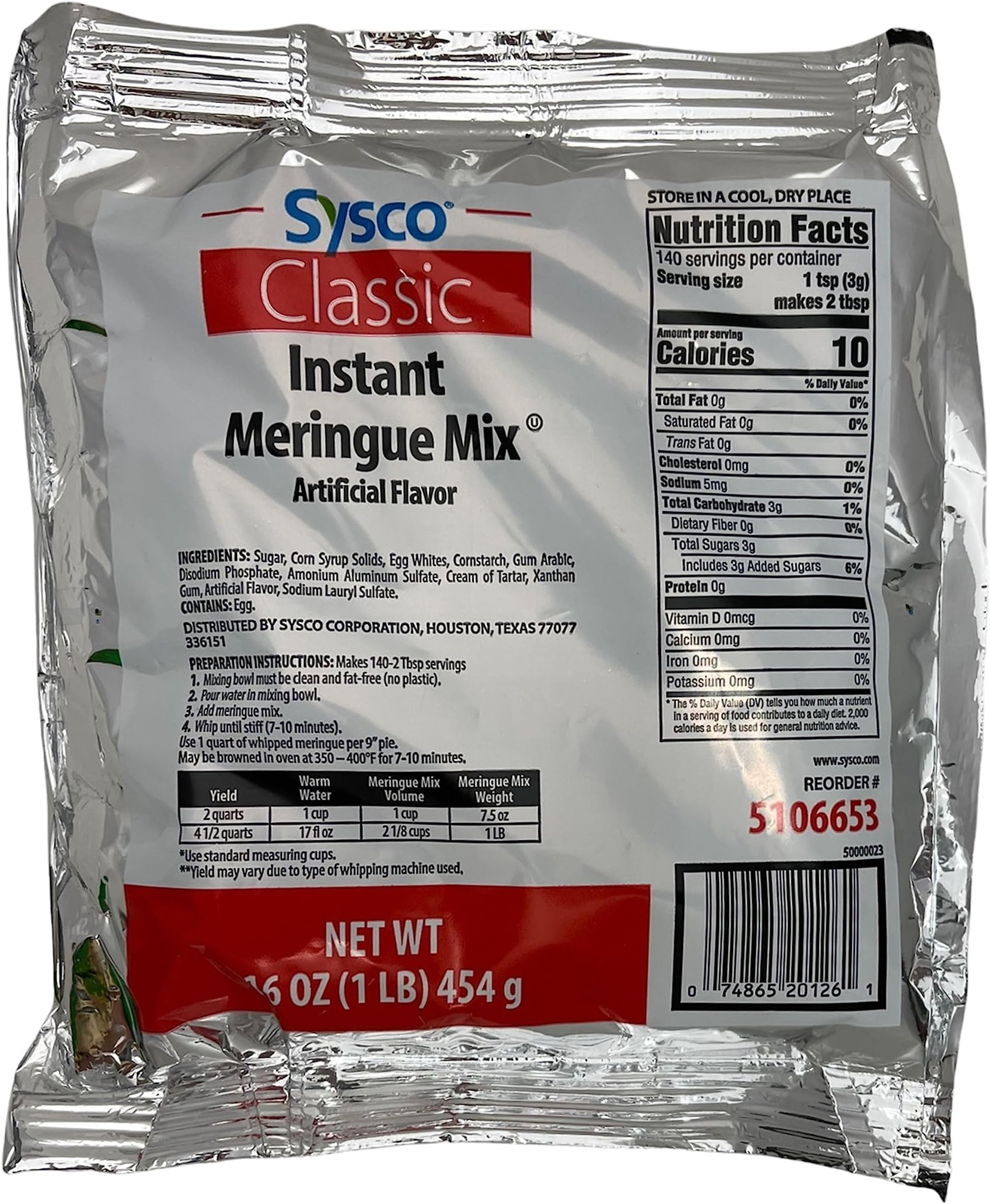 Instant Meringue Mix Powder, 1 lb, White Vanilla Instant Meringue Powder for Baking, Royal Icing and Meringue