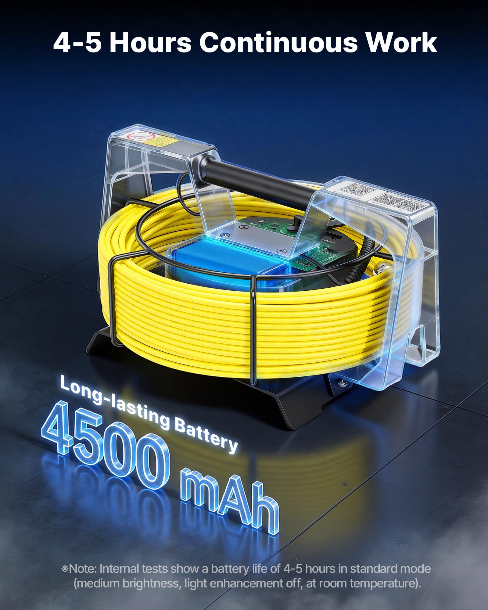 VEVOR Cámara de Inspección de Tuberías 1080P con Cable Semirrígido 20 m, 12 Luces LED de 3 Niveles, Cámara de Inspección Endoscópica, WiFi Inalámbrica, Batería 4500 mAh para Alcantarillado Fontanería