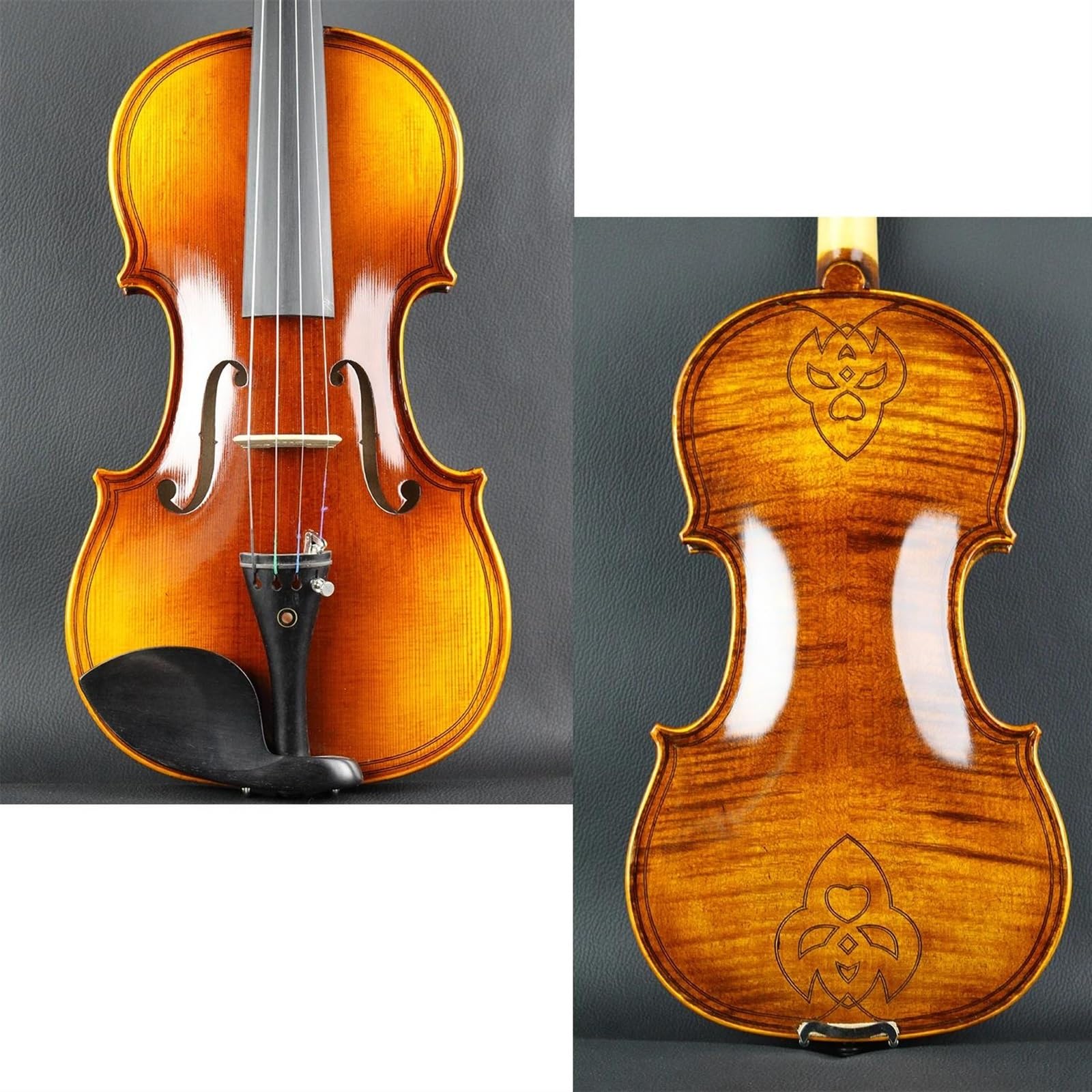 Kit Di Violino Professionale Custodia E Arco Per Violino Fatto A Mano Con Doppio Intarsio 4/4