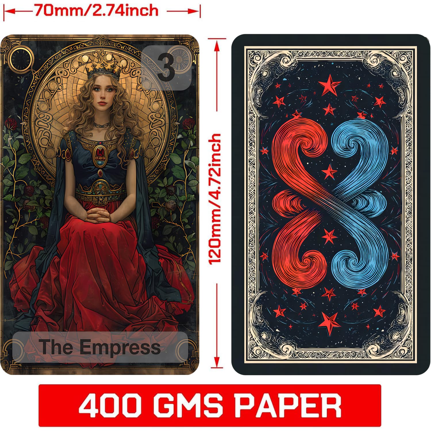 Eternal Arcana Tarot-Deck, ein minimalistisches 78-Karten-Deck, Tarotkarten mit Anleitung, ist ein modernes Tarot-Deck für Wahrsagung und Meditation, durchdrungen von mystischer Weisheit und