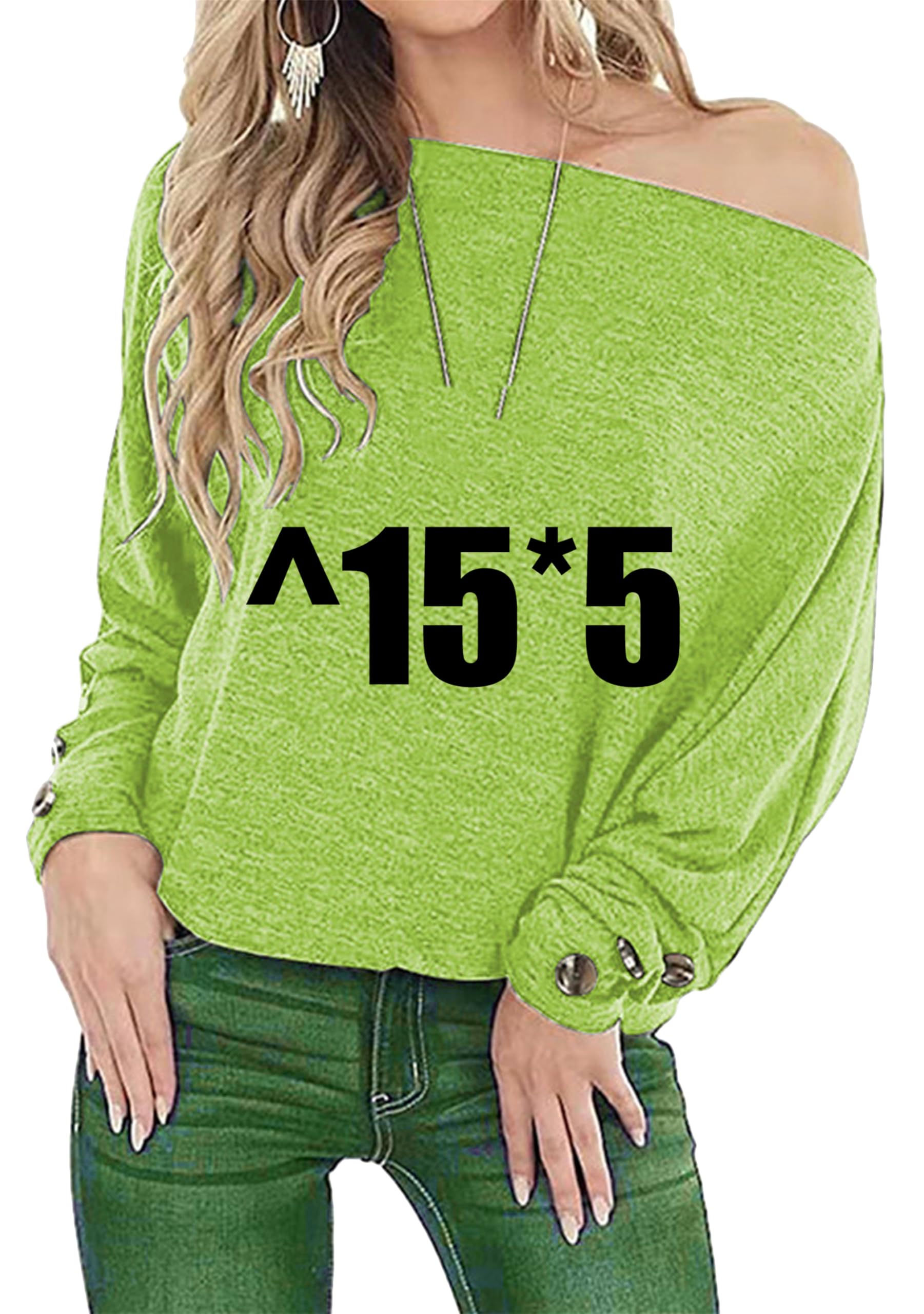 Damen Weiches Schulterfreies Top Mit Einzigartigem Knopfärmel Im Lässigen Look