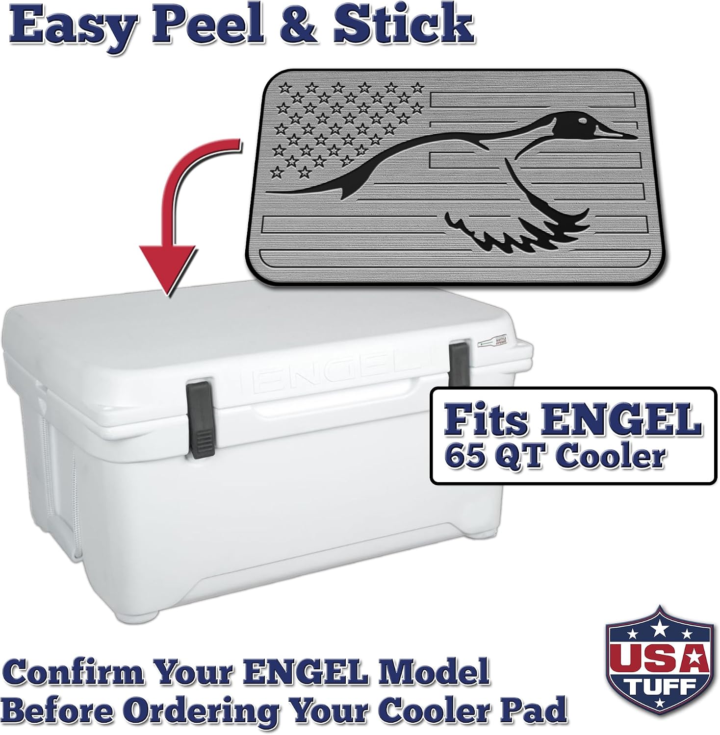 USATuff SeaDek EVA Mat Cooler Pad fits Engel | Peel & Stick Application | Non Slip Comfort Accessories - US Flag Duck Outdoorsman Hunt Design (SG-B)