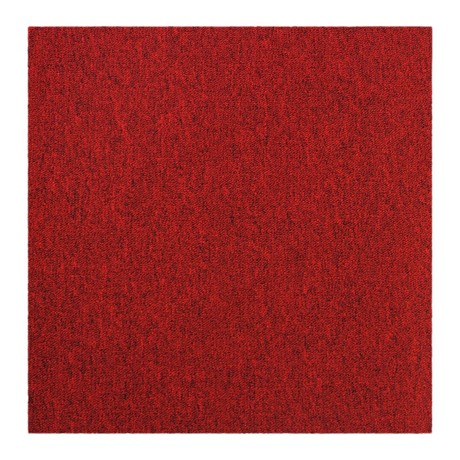 MonsterShop 20 Stück Teppichfliesen Bodenfliesen Teppich Teppichplatten selbstliegend 50 x 50 cm5 m² in Rot