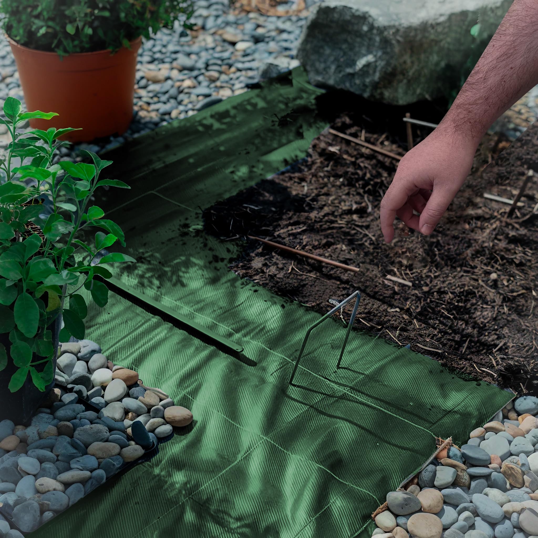 AEFFE Telo Rete Pacciamatura 100 gr/mq in Rotoli, Tessuto Anti Erbacce, Permeabile all'Acqua, Ideale per Ancoraggio Prati Sintetici, Orto, Giardino, Nero e Verde (1,5 x 10 Metri, Verde)