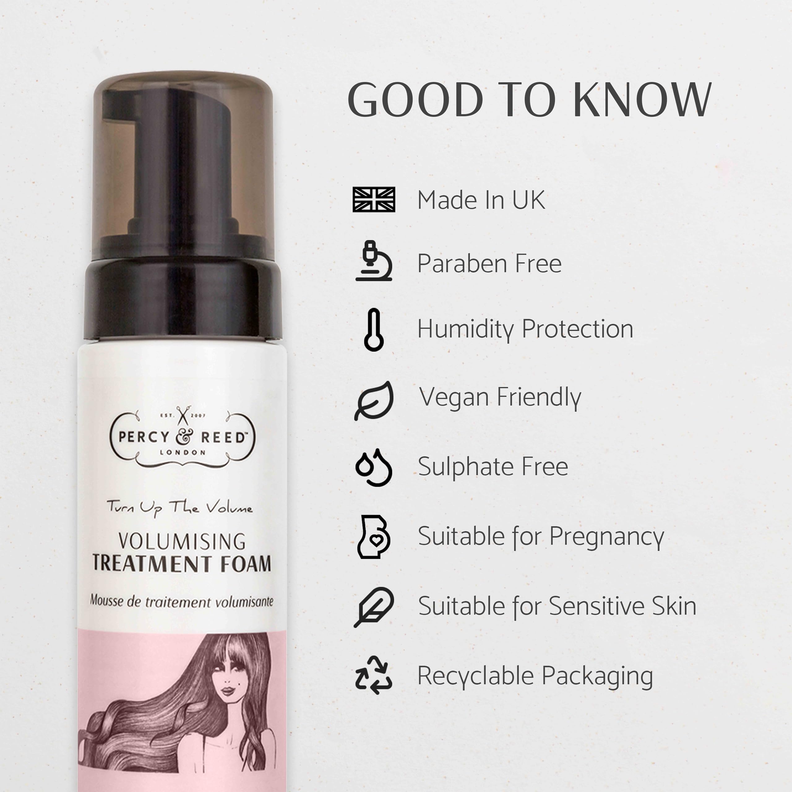 Percy & Reed Turn Up The Volume Volumising Treatment Foam 200ml - Image 4