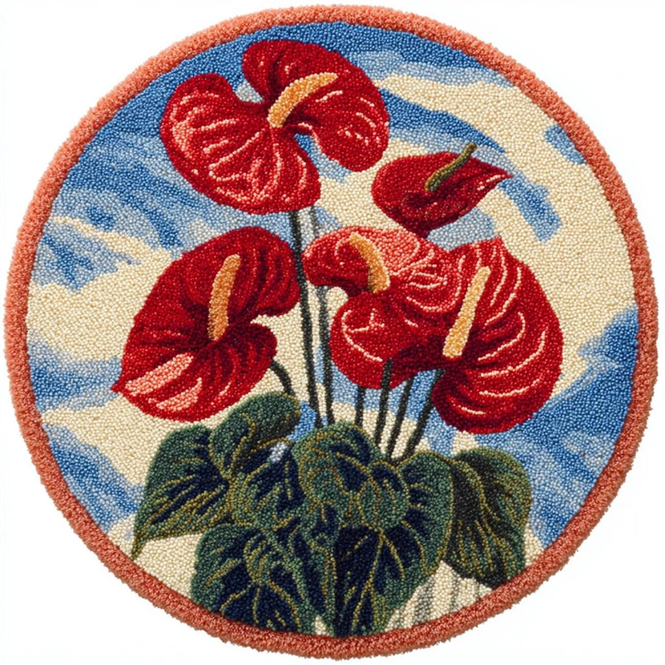 Kitquiver R Kitquive Latch Hook Carpet Kits Ed Calla Lilies 50X50cm