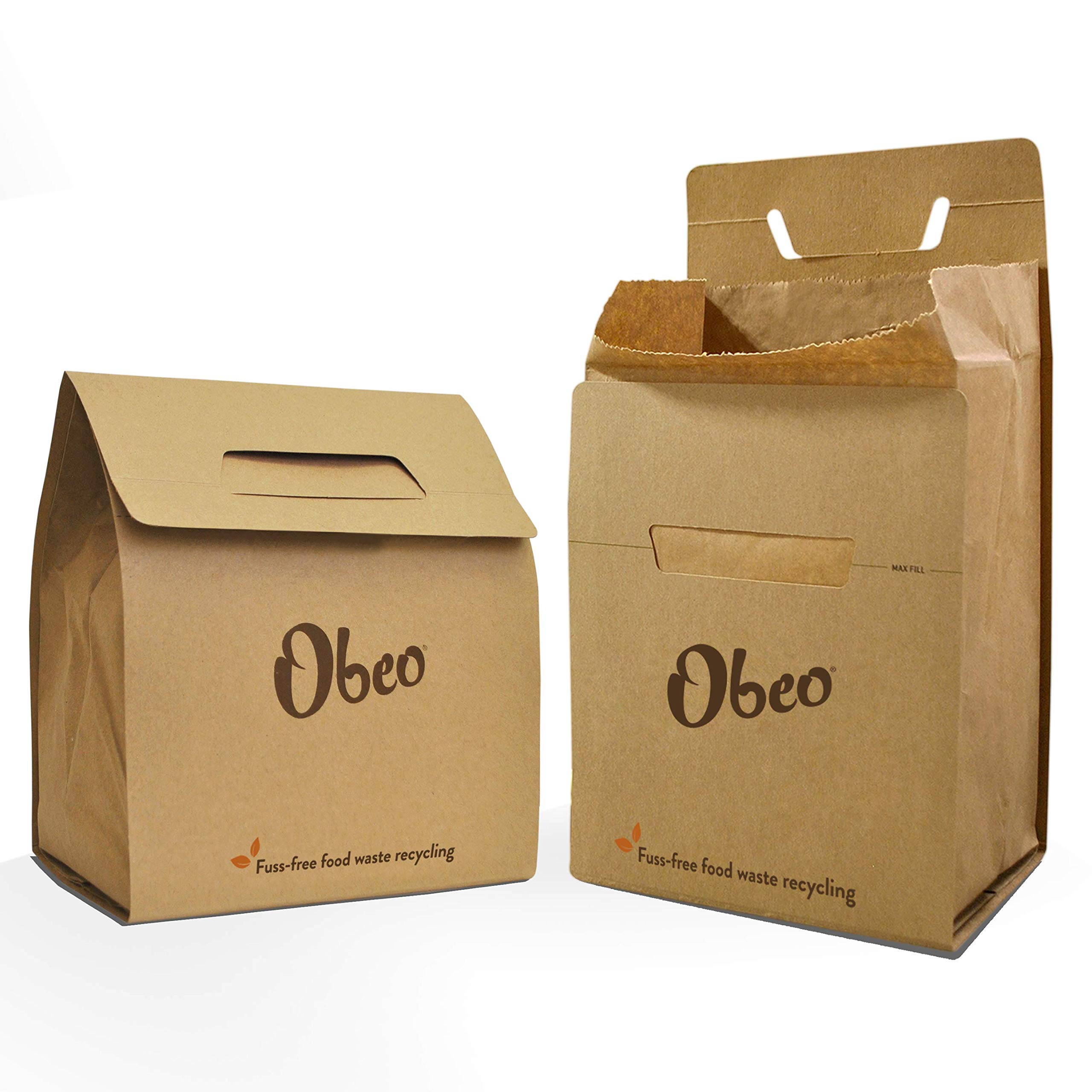 Buy Obeo 100 x 8 Litre Compostable Paper Food Waste Bags, Alternative