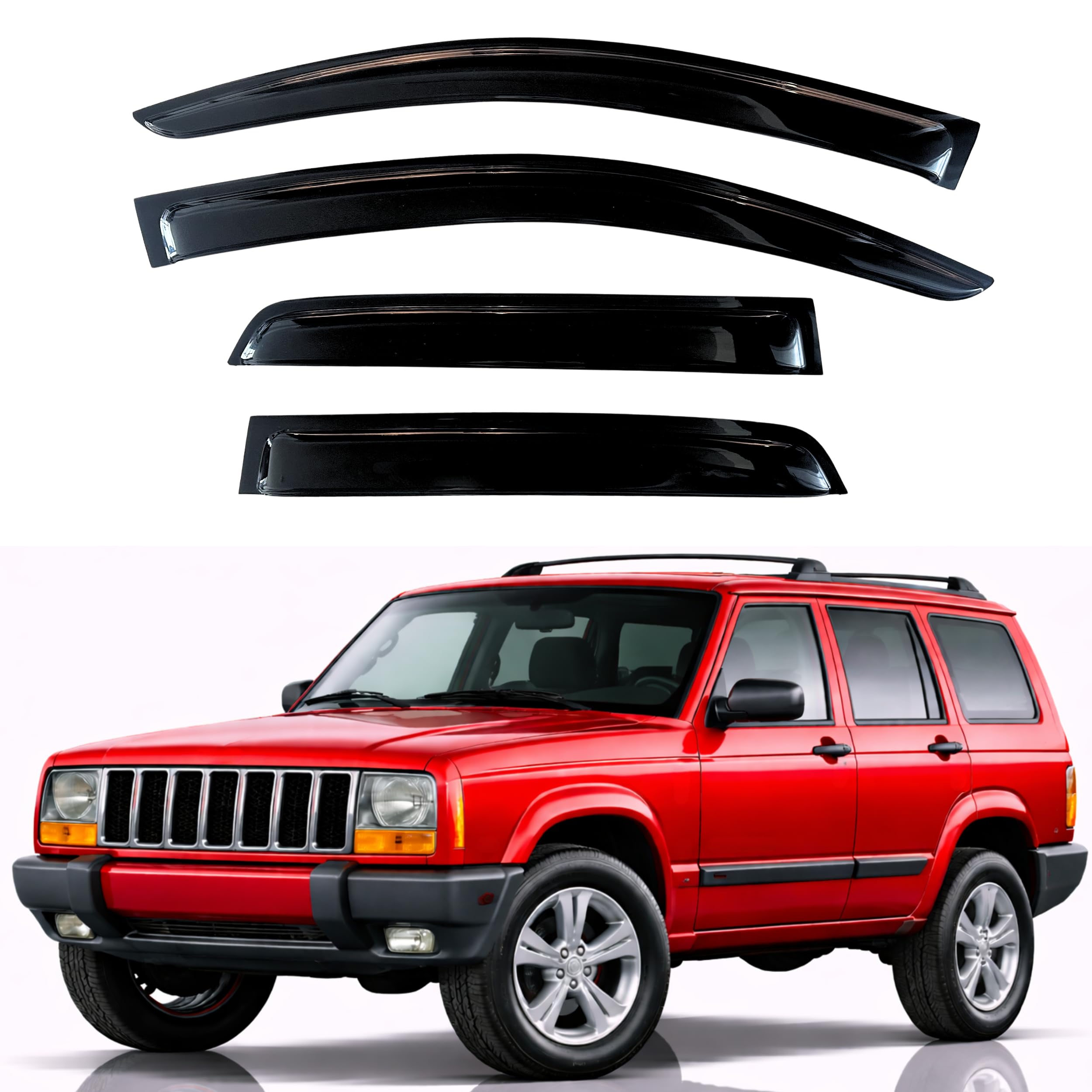 KPY Rain Guards Fit for 1984-2001 Jeep Cherokee 4-Door