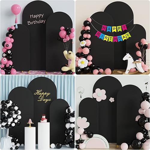 Miniatura 5 de Wokceer Juego de 3 fundas de arco de boda de elastano ajustadas para arco de boda para parte superior redonda, soporte de arco de Chiara para