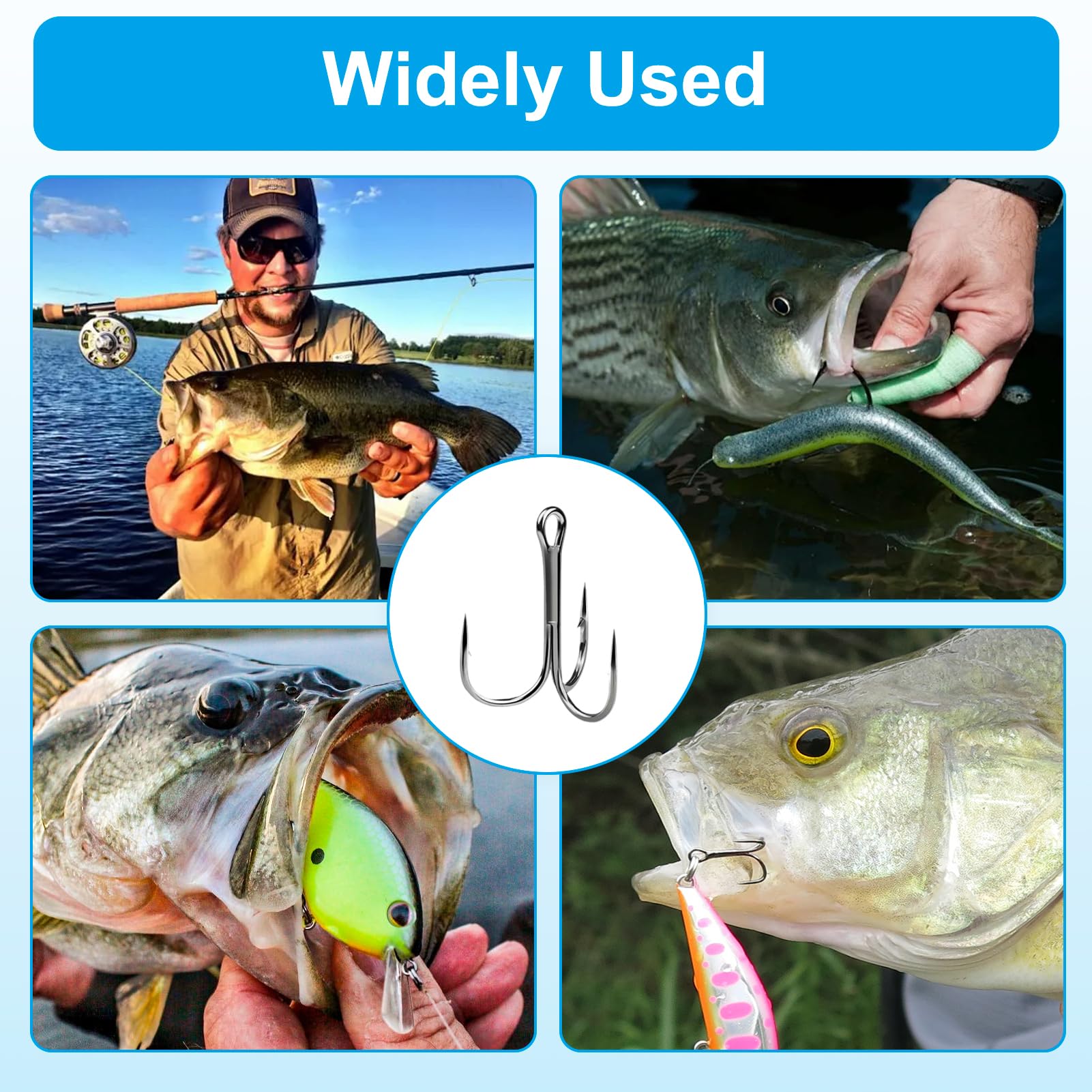 Ami Da Pesca Mustad Prezzi 2 Confezioni Da 50 Ami Mustad 9430AD, Tripli, Per Pesca In Acqua Salata E Dolce Tripode Antico