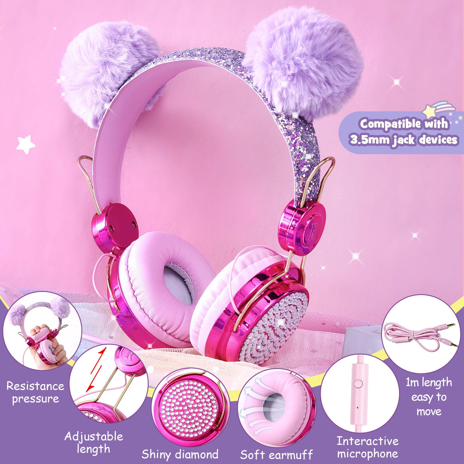 G.C Einhorn Geschenke für Mädchen 6-12 Jahre, Mini Karaoke Maschine mit LED Kindermikrofon, Trinkflasche Basteln, Verdrahtet Kopfhörer, Einhorn Spielzeug Weihnachten Geschenke Mädchen