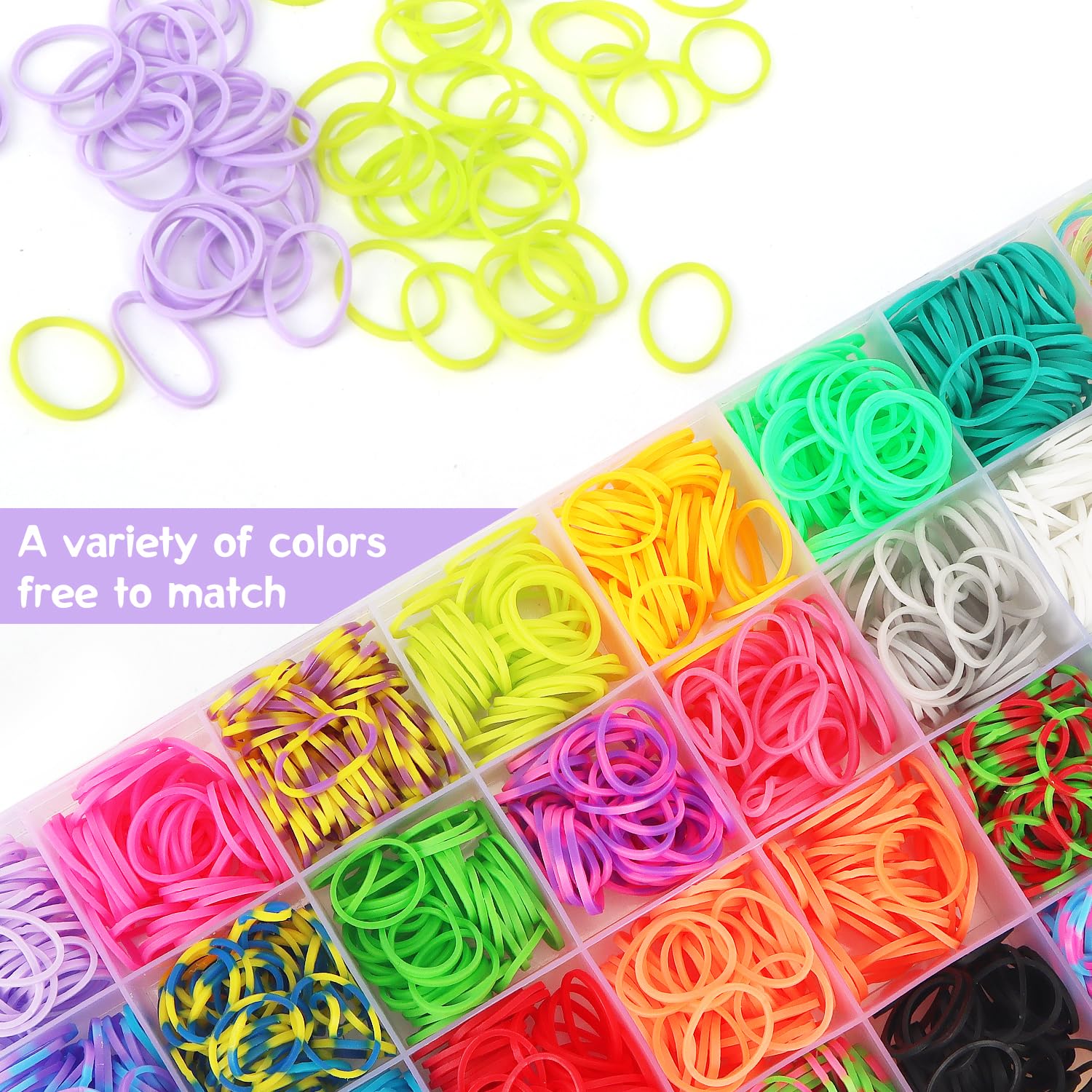 Kit De 2500+ élastiques Pour Bracelets Loom Bands - Avec Perles, Pendentifs, Outils - Cadeau Créatif Pour Enfants