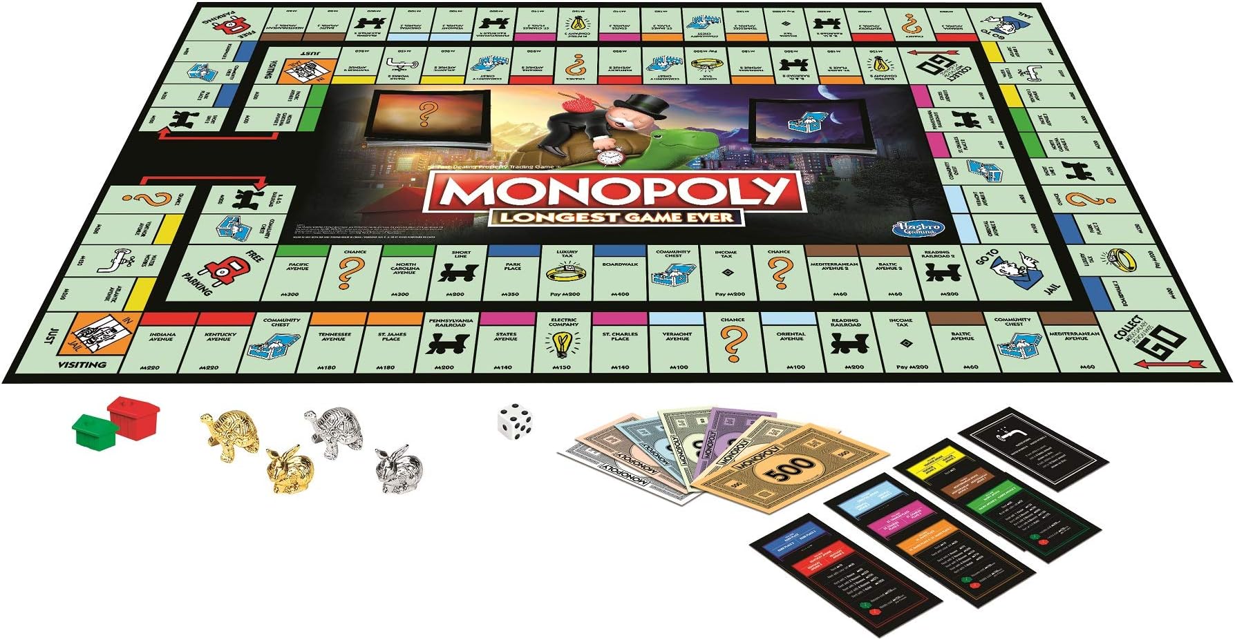 Monopoly Longest Game Ever, Classic Gameplay with Extended Play; Board Game (Amazon Exclusive) for Ages 8 & Up