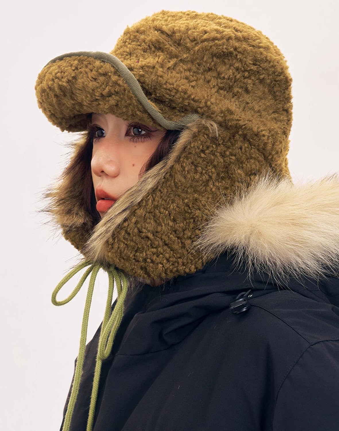 Women Fuzzy Fleece Winter Warm Trapper Hat Faux Fur Lined Soft Ear Flap Windproof Thermal Ushanka Russian Hat