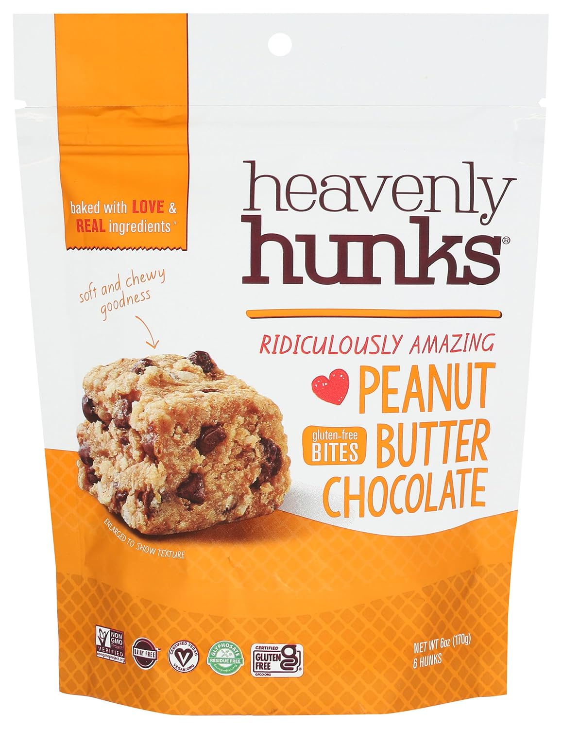 E&C's Peanut Butter Chocolate Chip Heavenly Hunk Cookies, 6 OZ