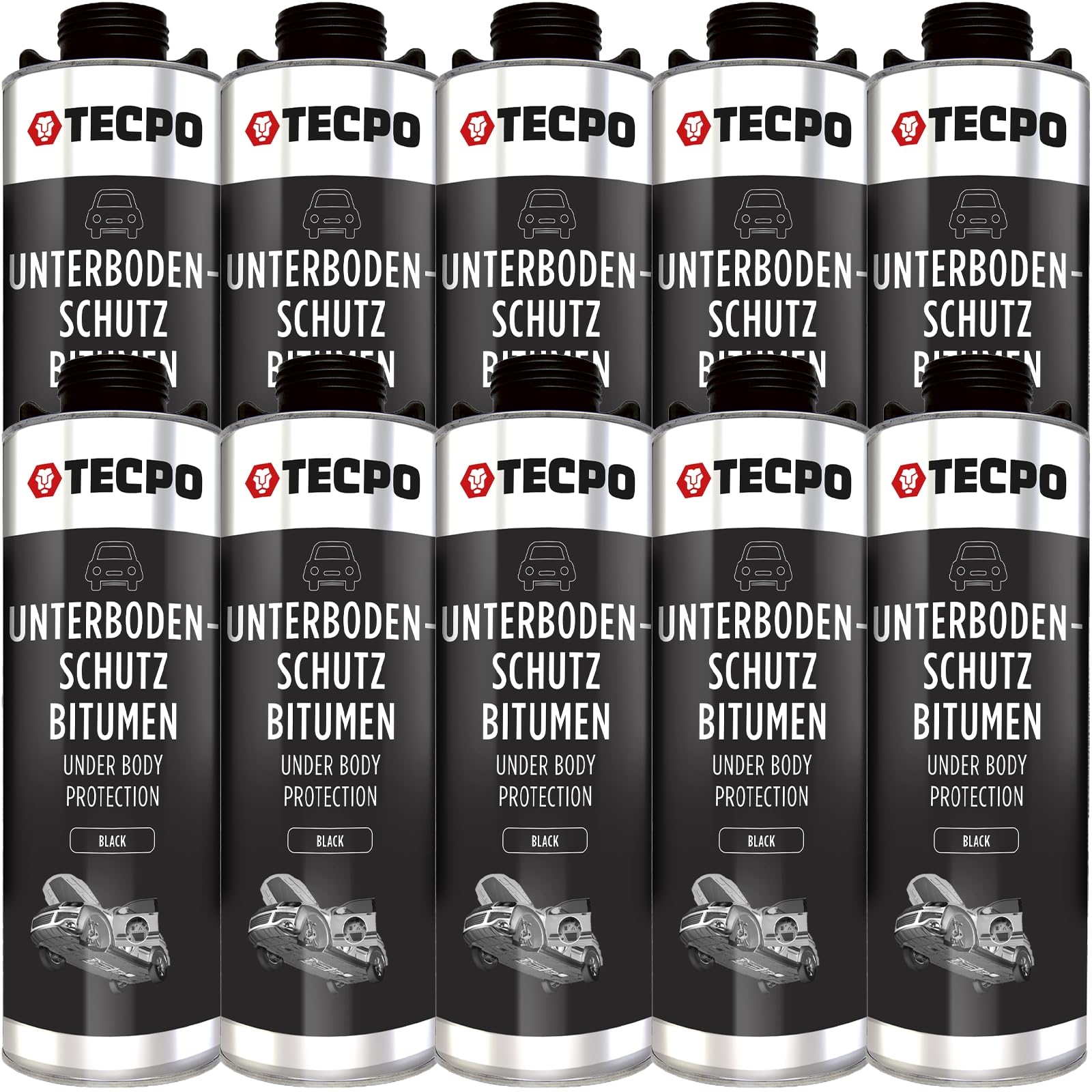 4x Unterbodenschutz Überlackierbar Schwarz, 1000 Ml