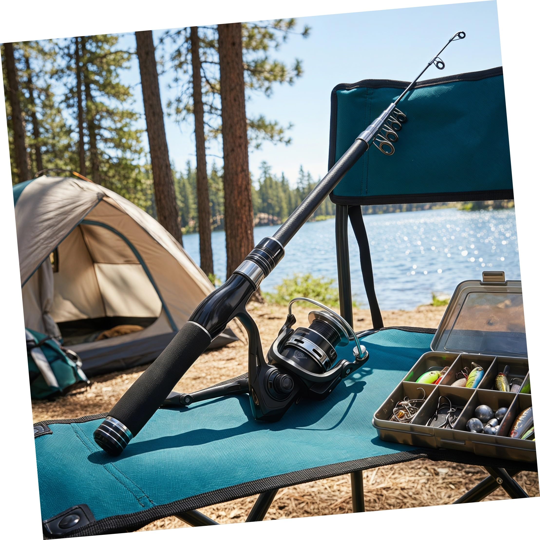 Yardwe Canna da Pesca Telescopica Manico Antiscivolo con Bobina in Fibra di Vetro e Prestazioni Scorrevoli, Kit Compatto per Principianti in Campeggio e Pesca al Bass e Trota