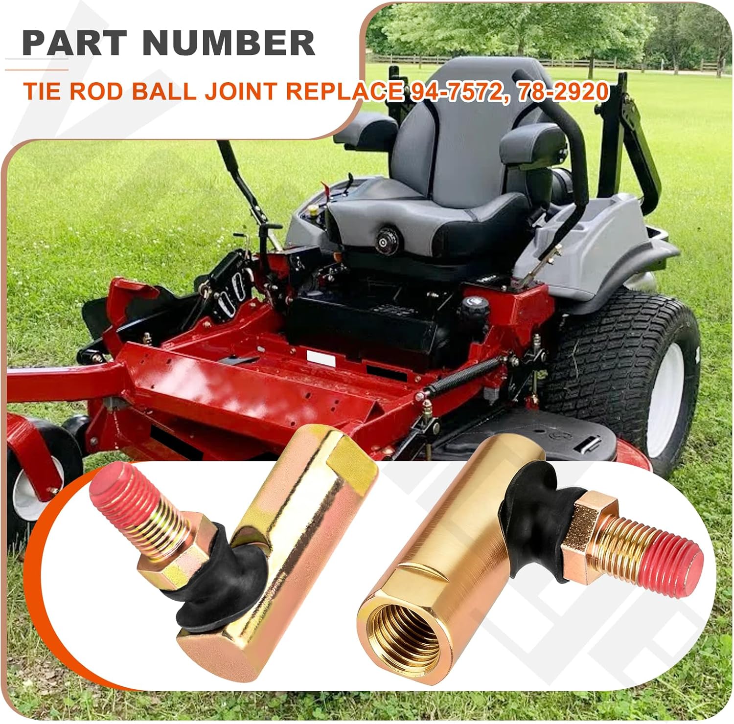 94-7572 78-2920 Tie Rod Ball Joint Compatible with Toro Exmark 244-5 255-5 264-6 264-H 265-6 265-H 244-H 520xi 520Lxi 522xi 416-8 416-H 312-8 Tractor Mower, 2 Pack