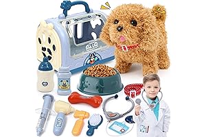 Golray Toy Dog for Kids Vet Kit: Interactive Play with 14-Piece Set