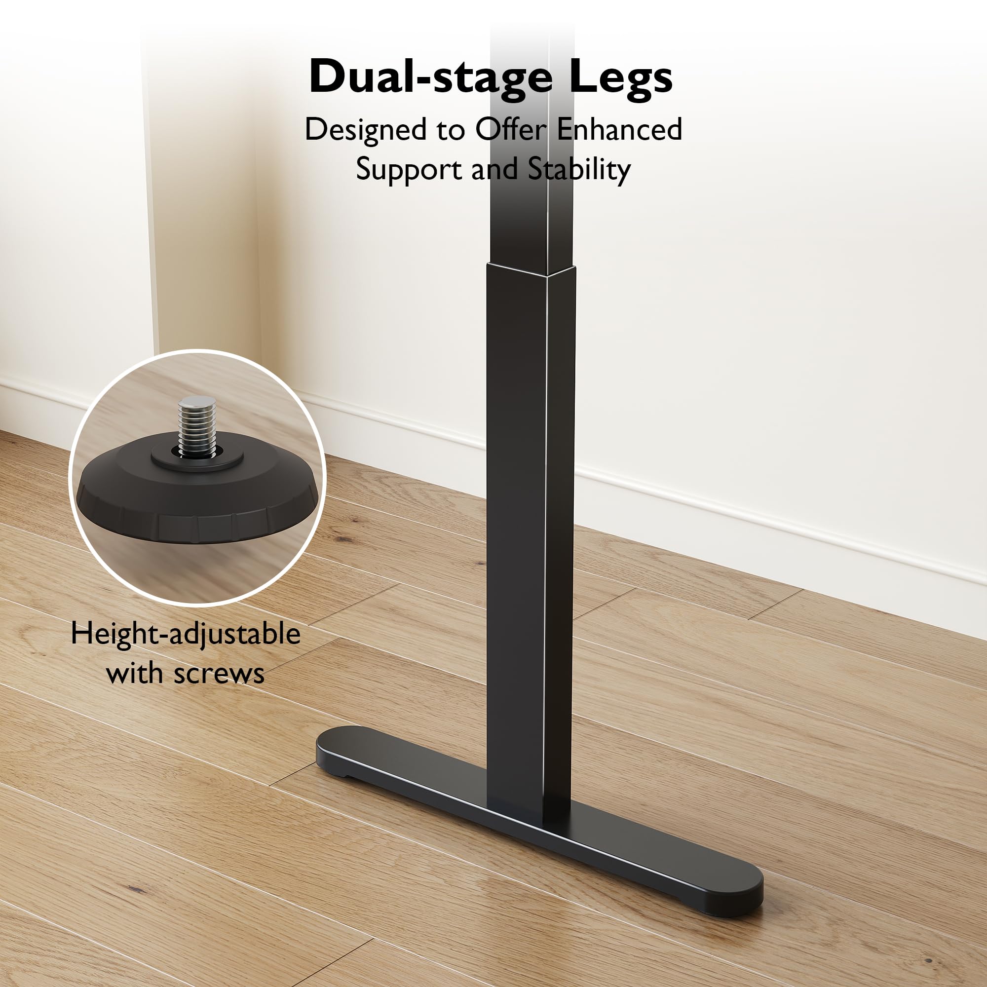 BONTEC Electric Standing Desk Frame Height Adjustable Sit Stand Desk Base Ergonomic Dual Motor — view 6