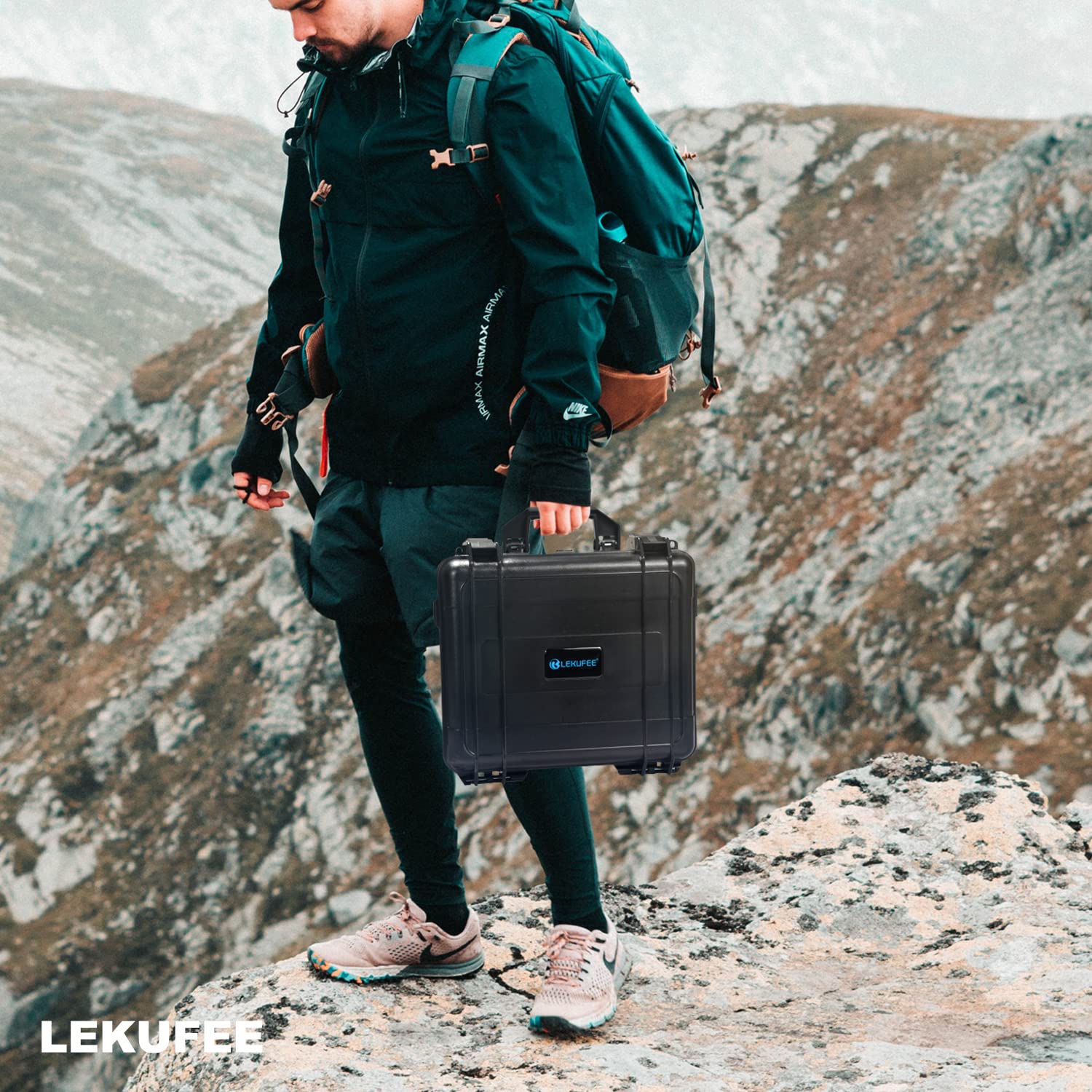 LEKUFEE Étui de Transport pour DJI Mini 4 Pro/3 Pro/Mini 3 Drone,DJI RC 2/RC/N2/N1 et Accessoires (Boîte Seulement)