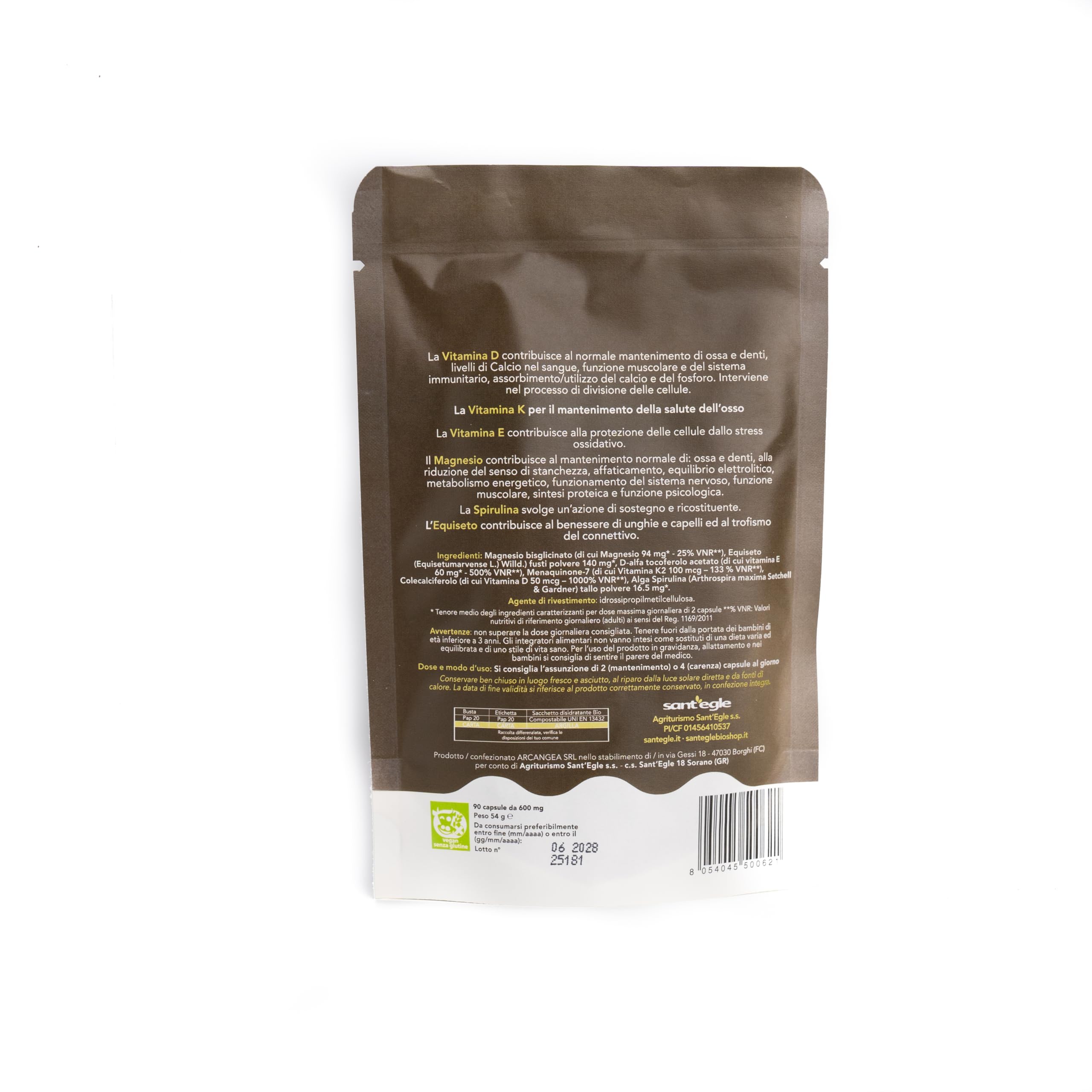 Sant'Egle Integratore Vitamine DKE con Magnesio, 90 cps | In capsule, 100% naturale