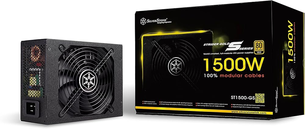 Silverstone Tek 1500W 80 Plus Gold Certified Fully Modular Active PFC Power Supply with Support for 8X PCI-E 8/6pin Connectors thumbnail 4