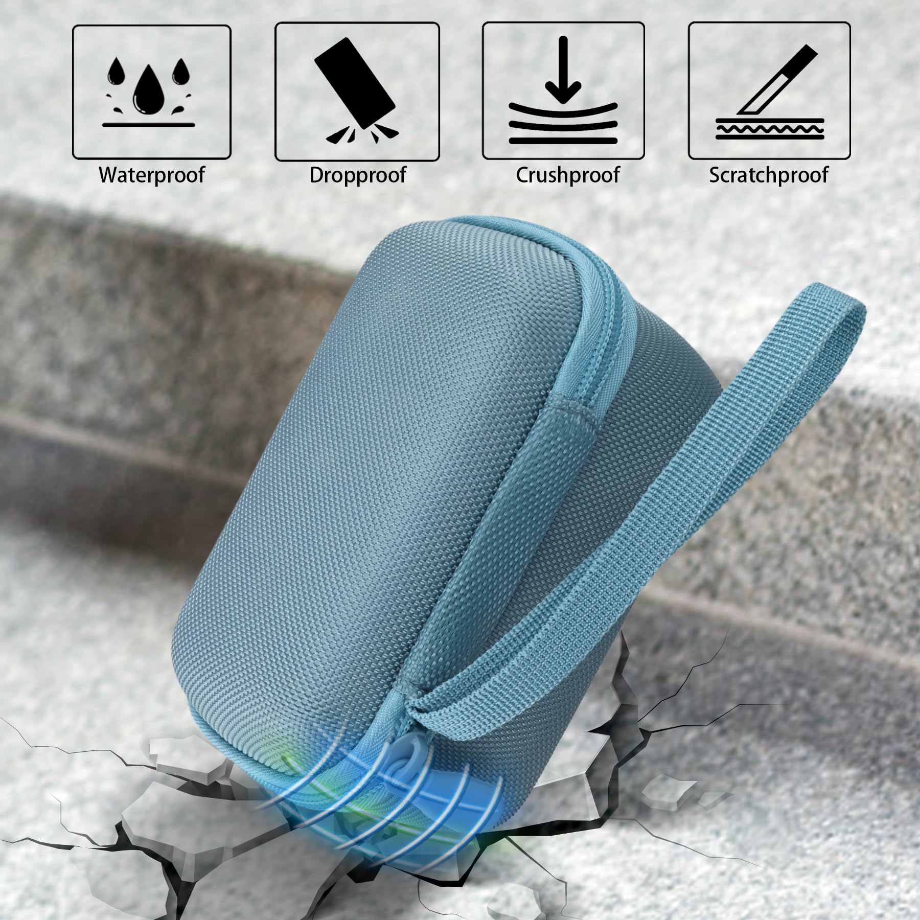 Aenllosi do UGREEN MagFlow 2 w 1 podróżny twardy futerał ochronny Qi2 25 W stacja ładująca z magnetyczną ładowarką bezprzewodową Magsafe, niebieski (tylko etui)