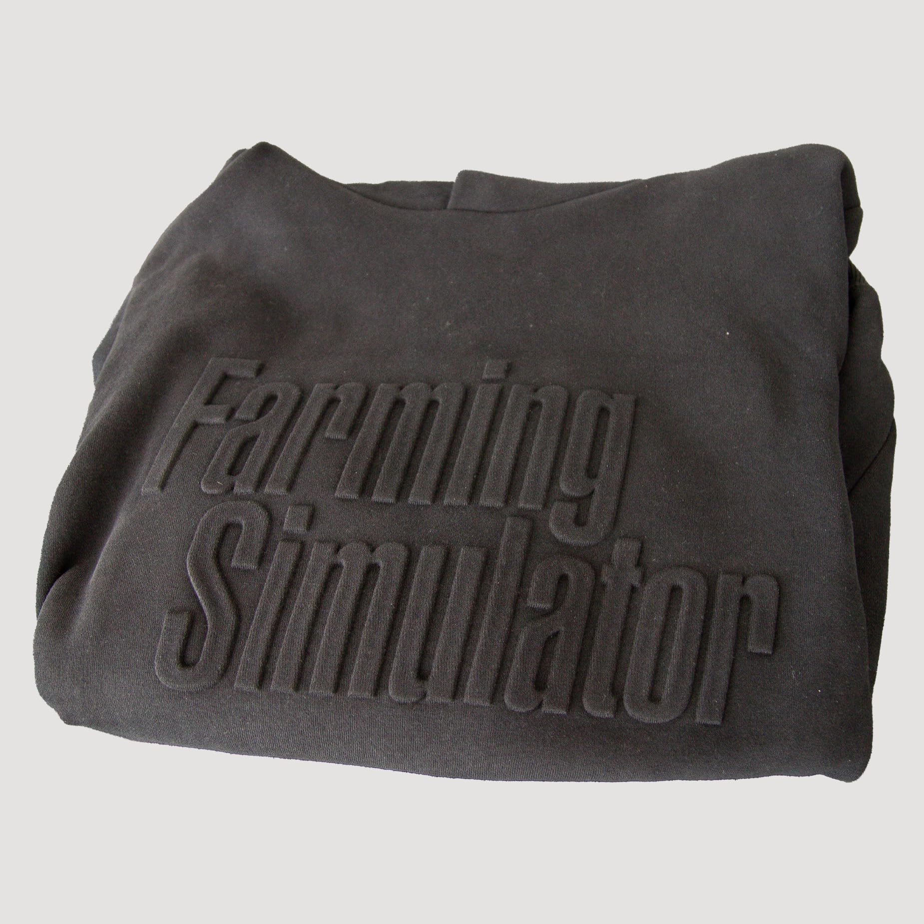 Bluza z kapturem Symulator rolnictwa (rozmiar S, sweter ze 100% bawełny, sweter z napisem, kolor czarny, z aplikacjami skórzanymi, symulatorem rolnictwa)