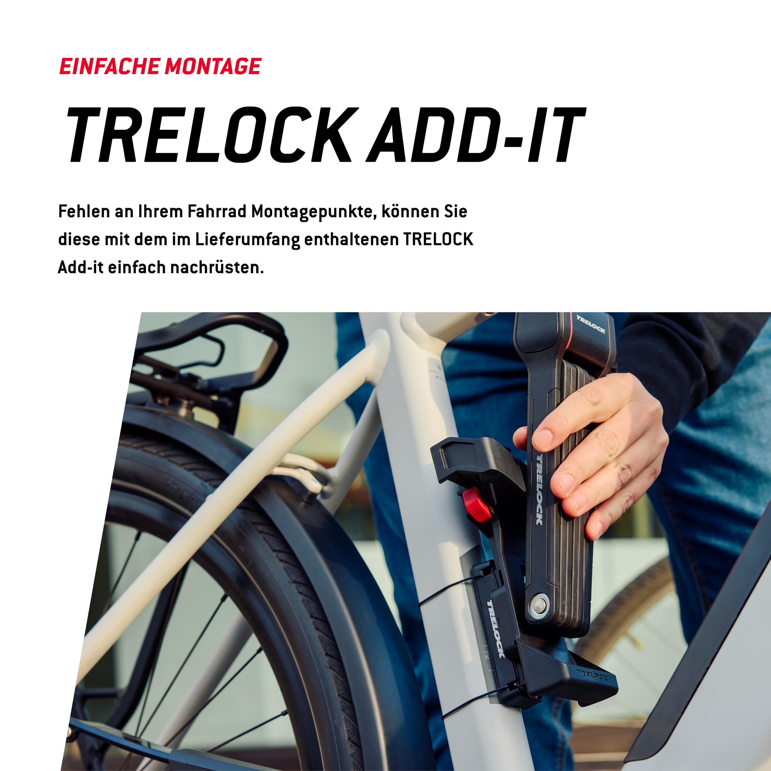 TRELOCK Fold-it Daily – Faltschloss 130 cm – inkl. X-Press-Halterung mit Tracking Tag Fach – Fahrradschloss passend für alle Rahmen