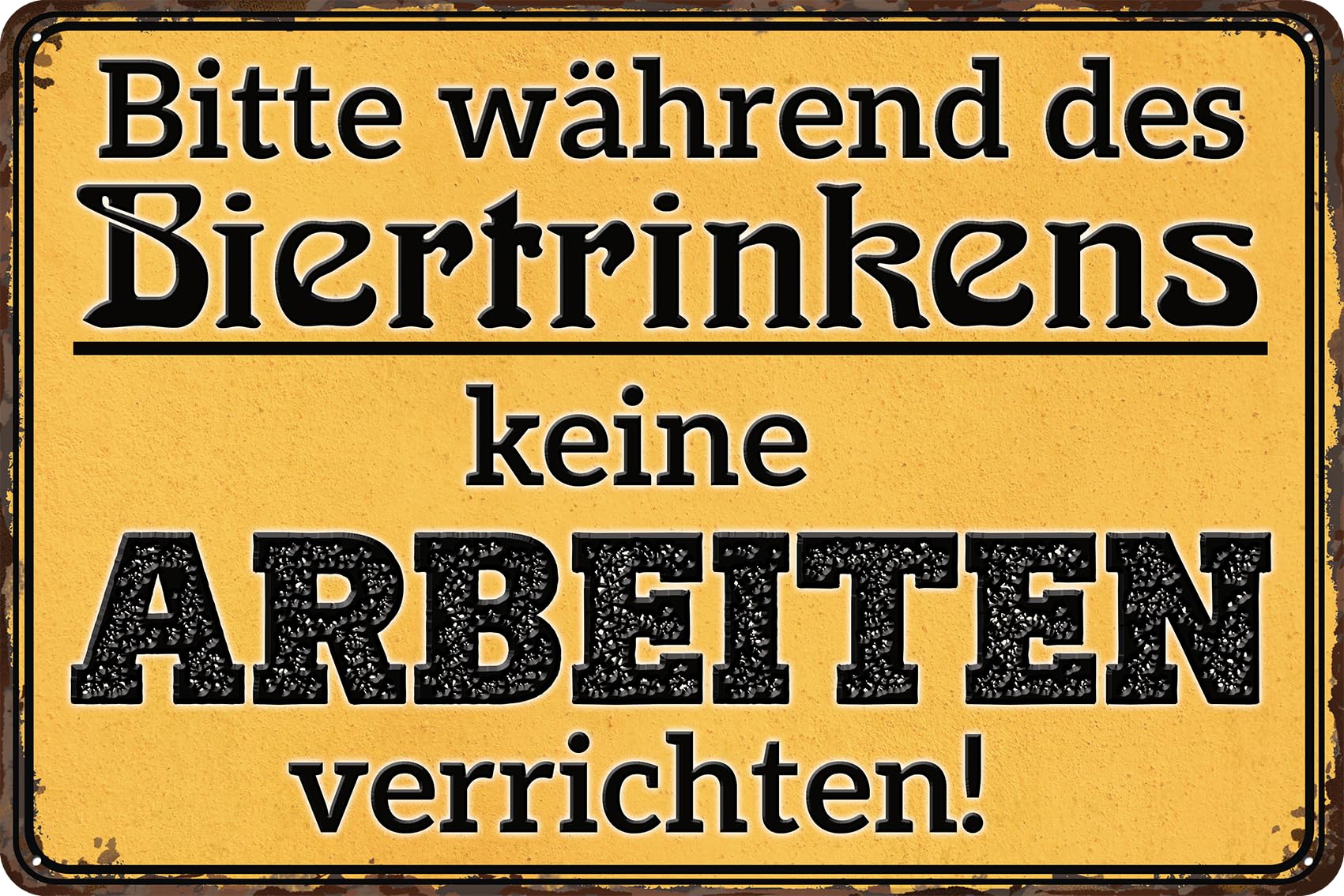 LUCKYLINDE – Retro Blechschild, lustiger Spruch – Bier Deko Schild, Biergarten, Partykeller Deko Schild, 20 x 30 cm