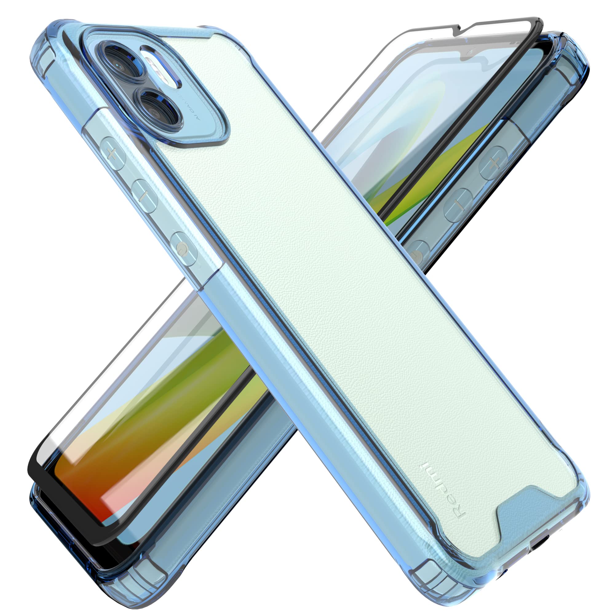 Custodia Per Realme C25Y Trasparente + 2 Pellicole Vetro Temperato – Cover Morbida TPU, Protezione Completa