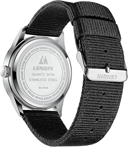 Miniatura 2 de LN LENQIN Relojes para hombre, unisex, militar, deportivo, correa de nailon, elegante, luminoso, analógico, de cuarzo, para hombre, impermeable