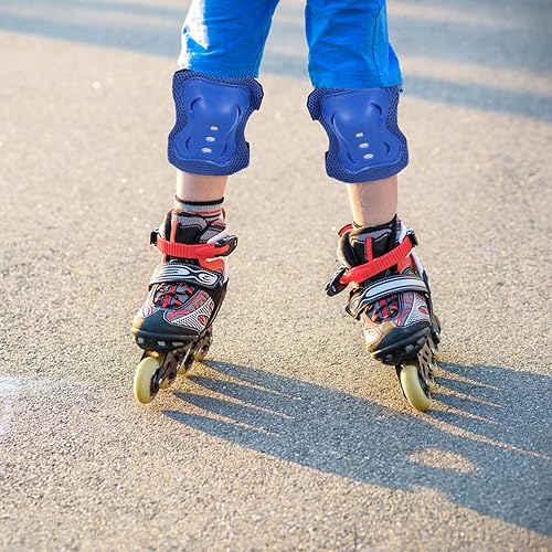 Miniatura 5 de CLISPEED Casco para niños con equipo deportivo rodilleras coderas muñequeras casco para niños de 3 a 8 años de edad ciclismo patineta patinaje sobre