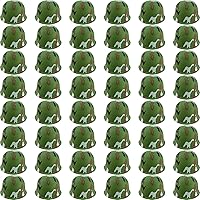 Vista 1 de Paquete de 48 cascos del ejército para niños, sombreros de camuflaje de plástico, gorras de disfraz de soldado para niños, accesorios de disfraces