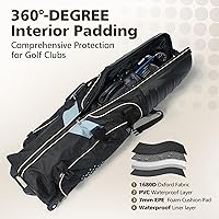 Vista 3 de Golf Travel Bags for Airlines with Wheels, Hard Case Top and 1680D Heavy Duty Oxford Protect Golf Clubs, Lightweight and Easy to Maneuver