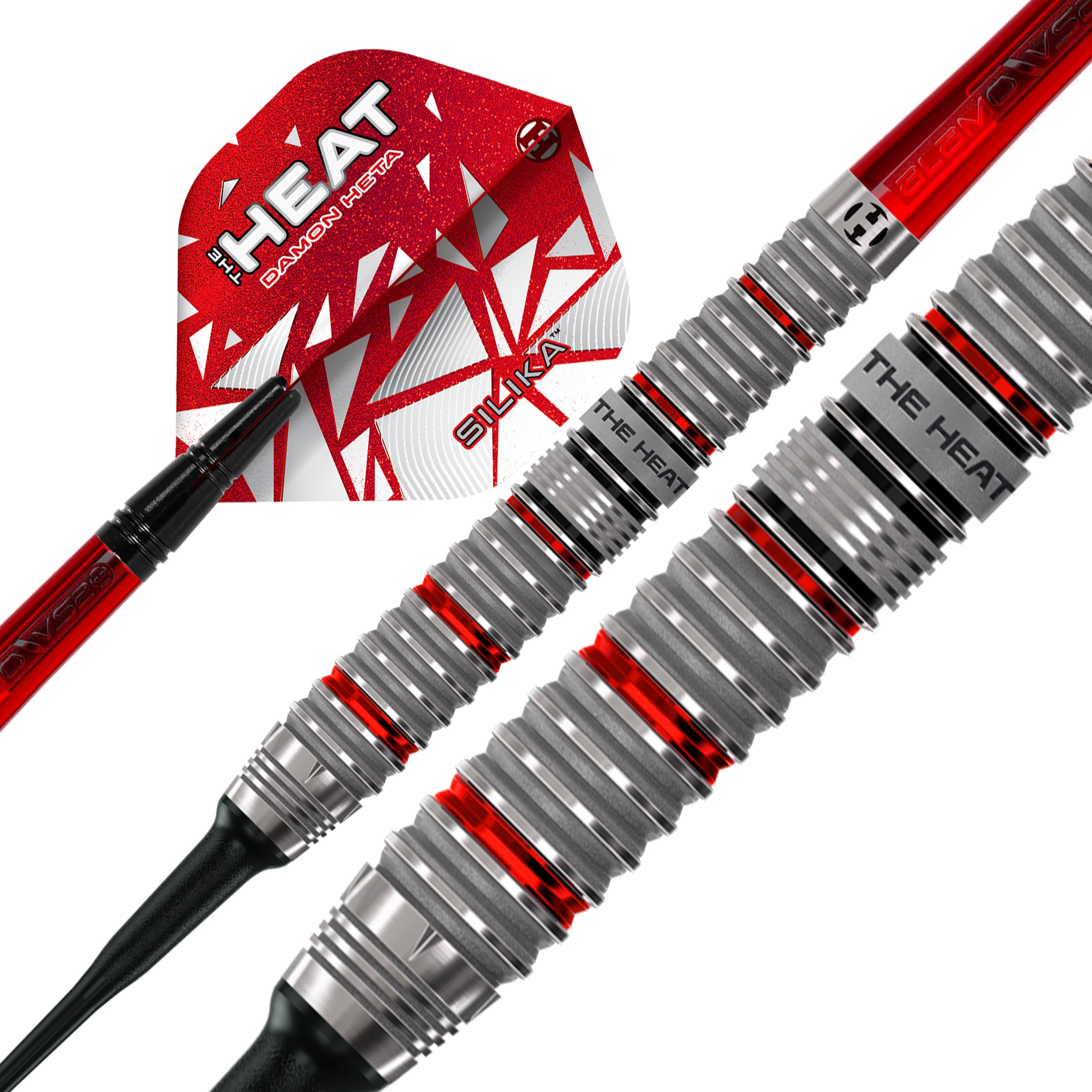 Harrows Damon Heta 90% Tungsten Darts Series 4, Softtip Darts Set Available in 18g & 20g with Alamo VS2 Shafts & Silica Flights, Professional Player Inspired Design for Electronic Dartboards