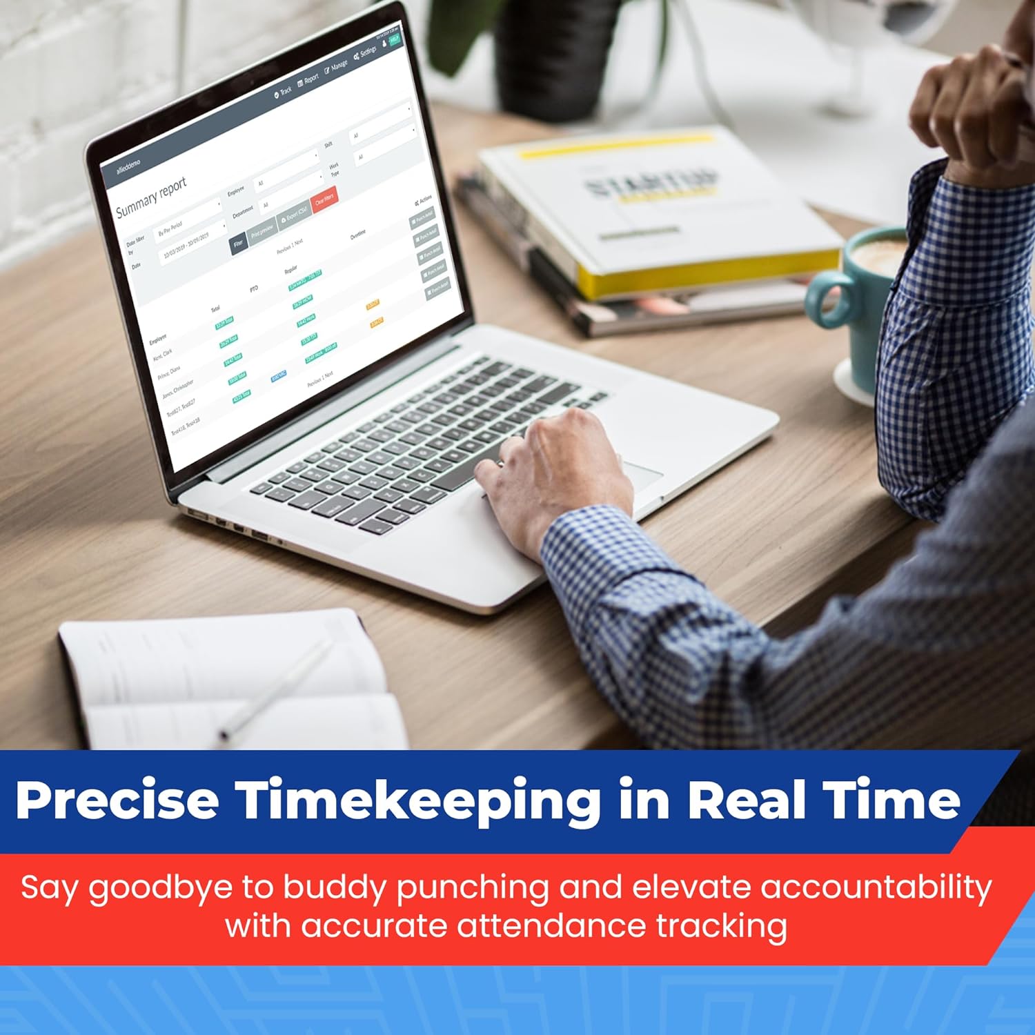 WiFi Enabled Biometric Employee Time Clock with Online Reporting in