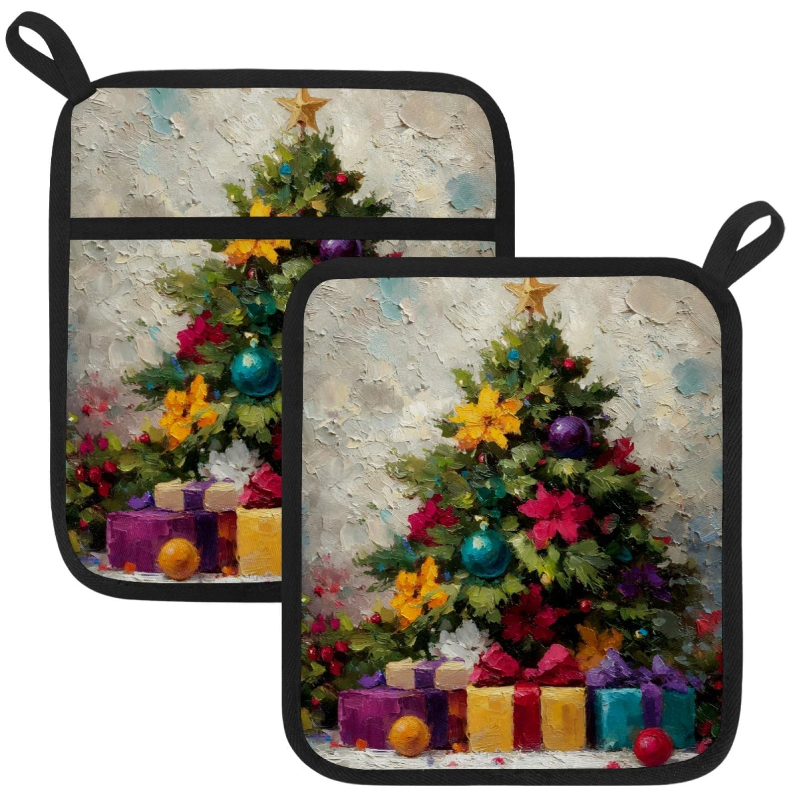 VAPOKF Trees Pot Holder, Heat Resistant Oven Cloths, Potholders & Oven Gloves, for Kitchen Cooking & Baking, Thick & Safe, Protection of Hands From Hot Utensils