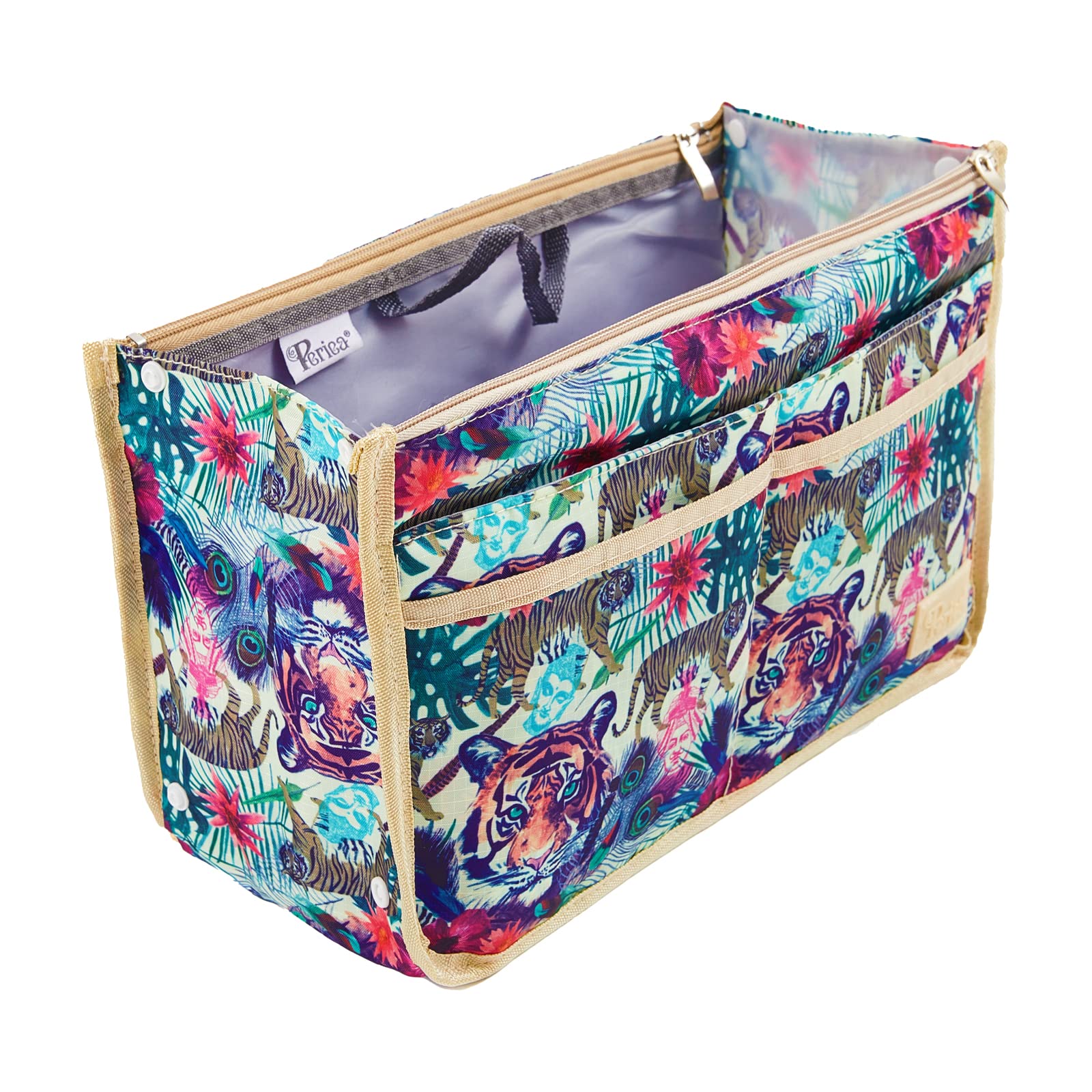 Periea 'Signature' Luxury Handbag Organiser Insert - 3 Sizes - (Seafoam Waves, Large) — view 54