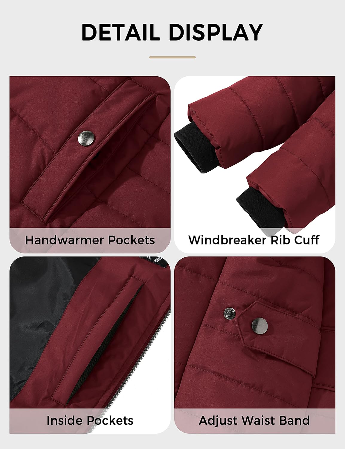 Soularge Women's Plus Size Winter Thicken Puffer Coat with Detachable Hood - Image 7