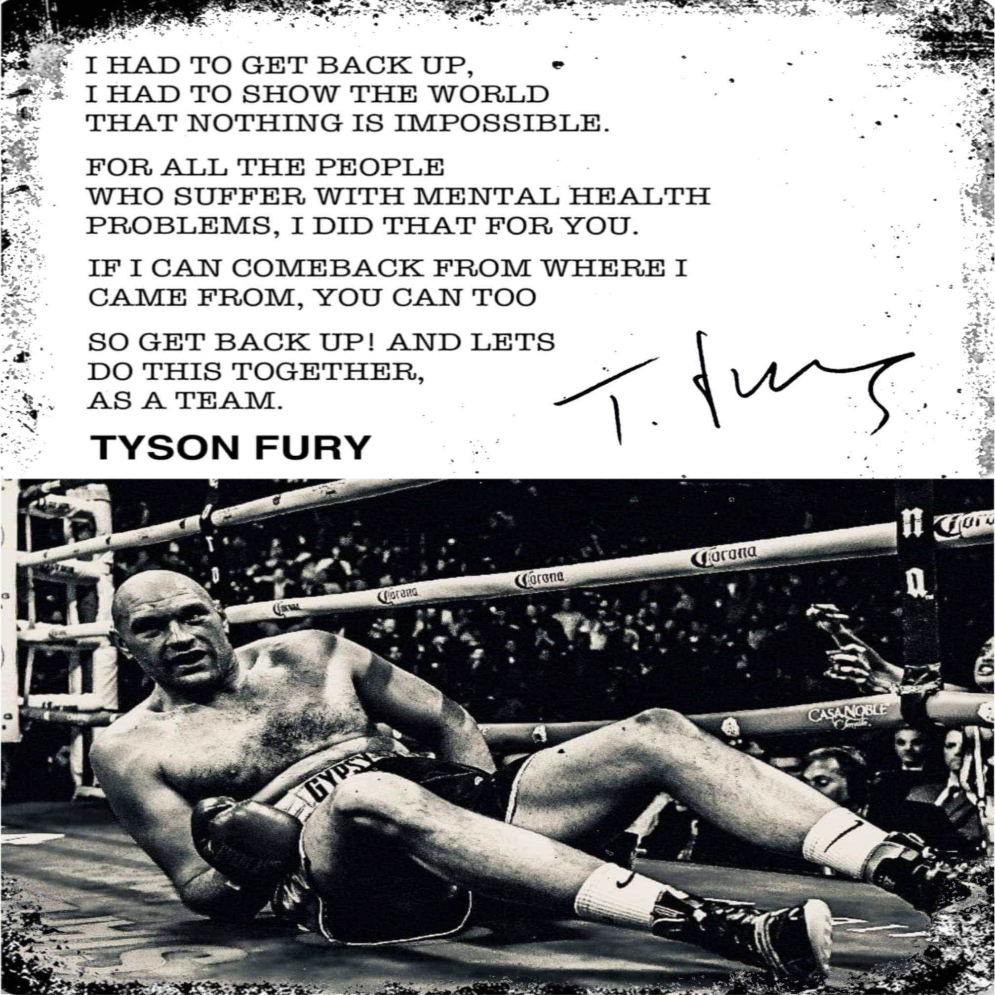 BigBazza Vintage Advertising Wall Tin Plaque Large Square 20x20cm Pub Shed Bar Man Cave Home Bedroom Office Kitchen Gift Metal Sign - Boxing Tyson Fury inspired Fight Gym inspirational Quote