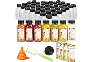 TOMNK 8oz Plastic Bottles with Caps, Reusable Empty Bulk Juice Beverage Containers